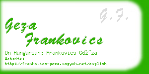 geza frankovics business card